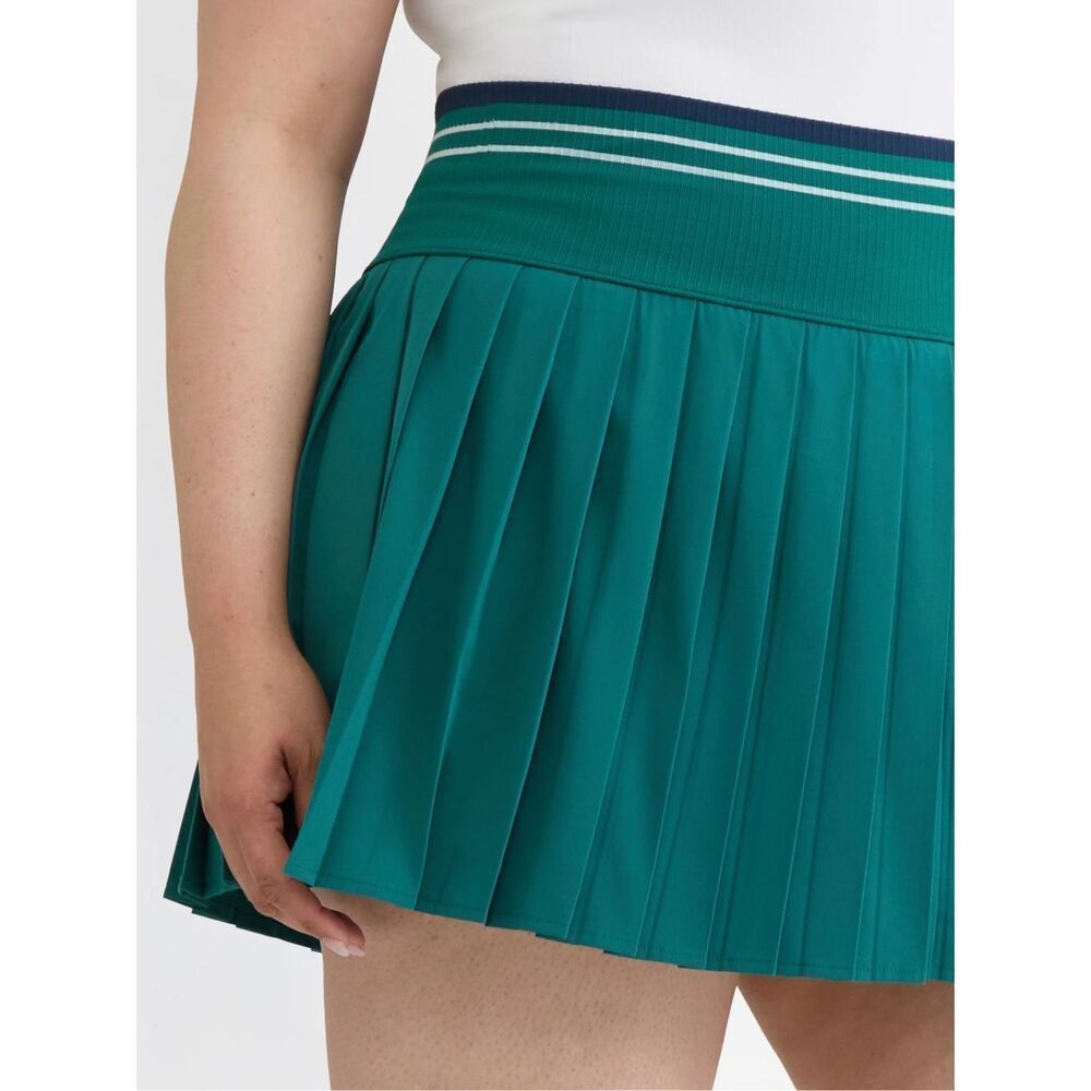 Avia Skort Green Pleated Elastic Waist Size L Tennis, Golf, Pickleball, Beach